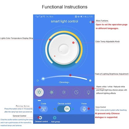 LED Ceiling Light Bedroom Light APP Control with Stepless Dimming or OFF ON Control Three Color Acrylic Ceiling Panel Lamp Unique Minimalist Livingroom